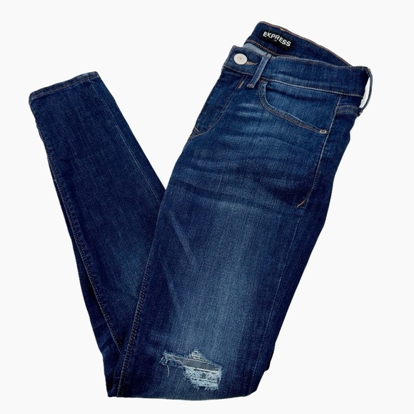 Express Denim - Express Mid Rise Cropped Legging Jeans Size 00